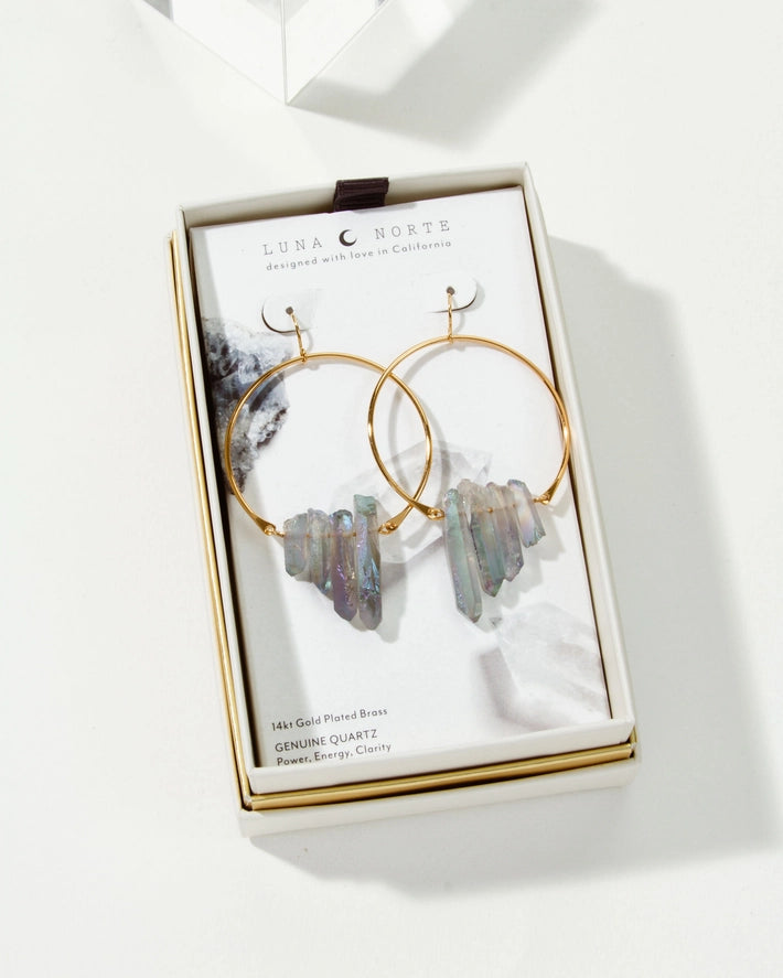 Super Nova Rainbow Quartz Hoops