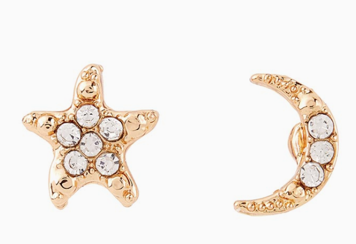 Treasure Box Earrings -  "Reach for the Moon" Star & Moon