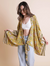 Mustard Floral Front Tie Kimono