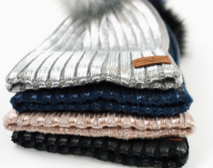 Glacier Knit Metallic Beanie