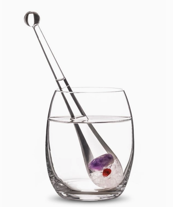 gemstone wine droplet & leather case