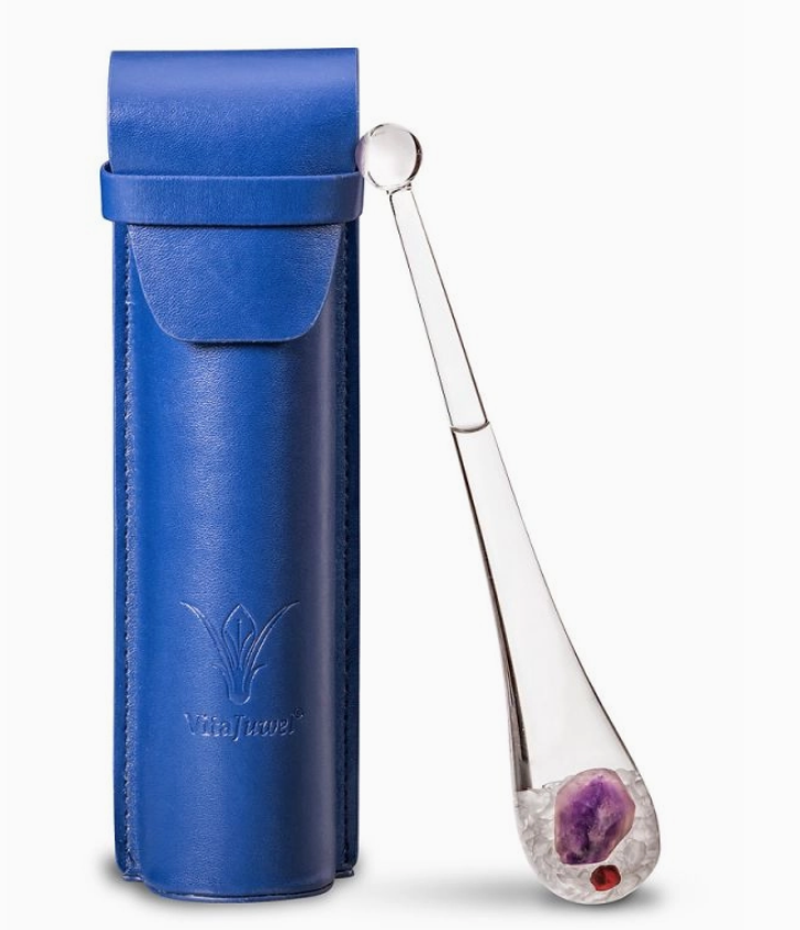 gemstone wine droplet & leather case