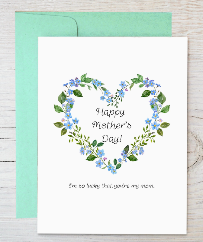 Blue Wreath Happy Mother's Day! Plantable Card