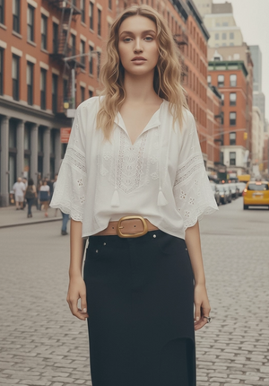Caramel Suede Belt-Gold Buckle