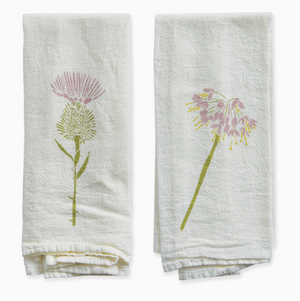Cloth Napkins hand-drawn illustrations Set of 4