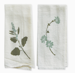 Cloth Napkins hand-drawn illustrations Set of 4