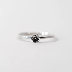 Silver Flower Blossom Ring