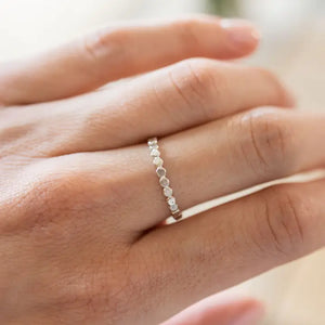 Hammered Silver Coin Band Stacking Ring