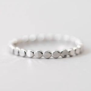 Hammered Silver Coin Band Stacking Ring