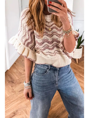 Wavy Stripes Crocheted Top