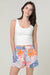 Floral Patchwork Elastic Waist Shorts