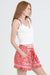 Red Printed Boho Shorts