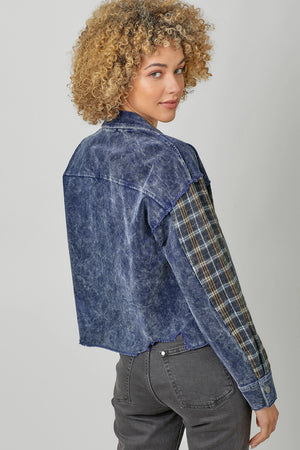 Corduroy Jacket- Blue Mix Plaid