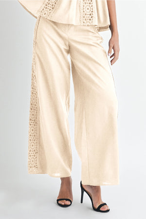 Ivory Crochet High Waist Pants