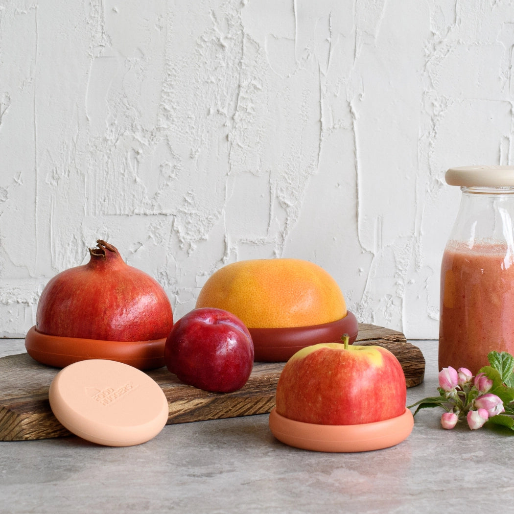 Red Reusable Silicon Food Savers- Set of 5