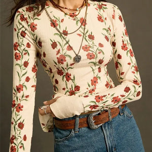 Floral Long Sleeve Top- Comes in 3 diffeent Colors