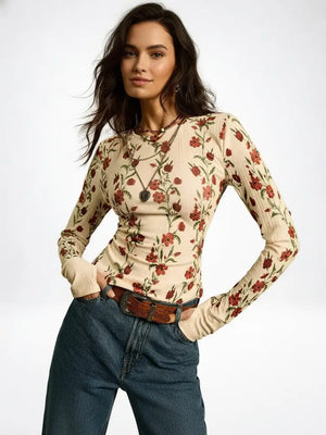 Floral Long Sleeve Top- Comes in 3 diffeent Colors