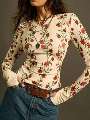 Floral Long Sleeve Top- Comes in 3 diffeent Colors