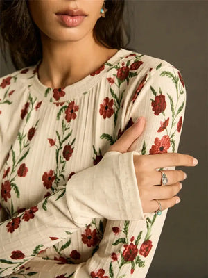 Floral Long Sleeve Top- Comes in 3 diffeent Colors