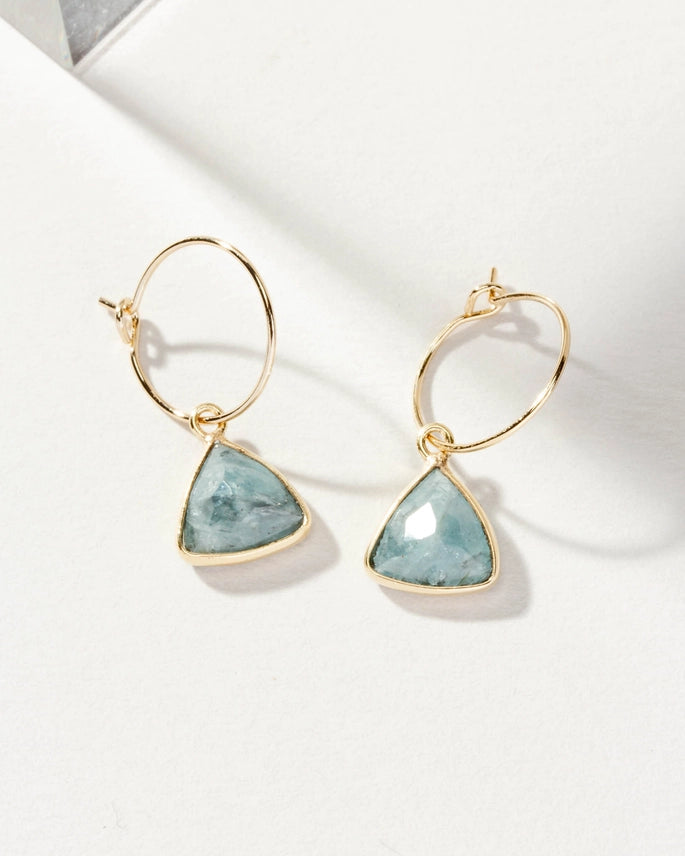 Bermuda Triangle Mini Hoops-Aquamarine