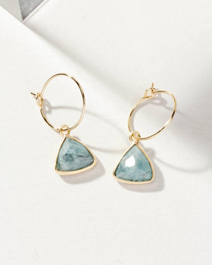 Bermuda Triangle Mini Hoops-Aquamarine