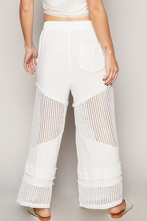 Ivory See-Through Contrast Pants