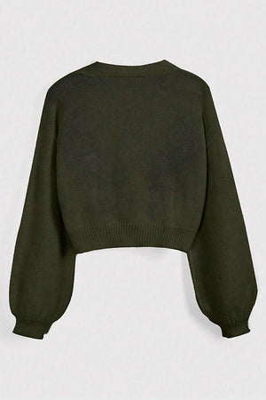 Green Embroidered Cardigan
