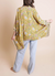 Mustard Floral Front Tie Kimono