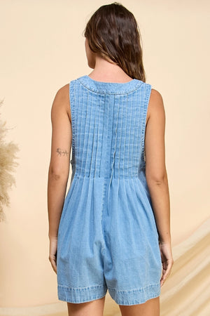 Sleeveless Denim Mini Romper
