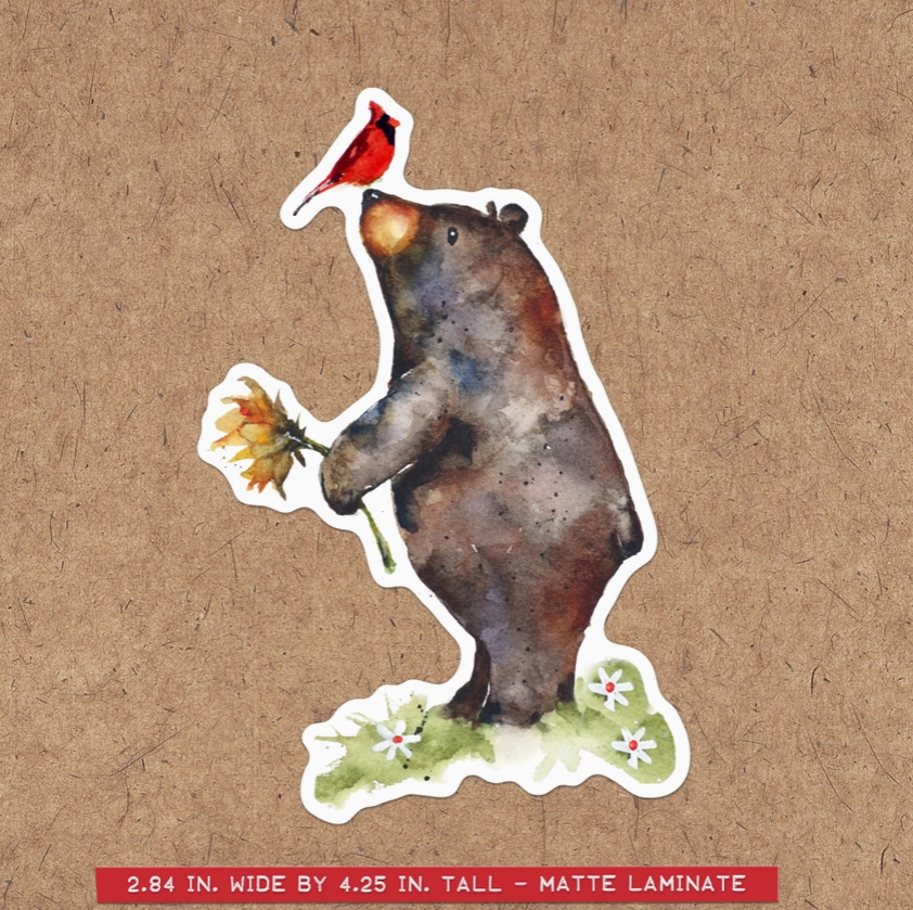 Bear, Cardinal, & Sunflower Sticker