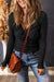 Textured Twist Front Top-Black