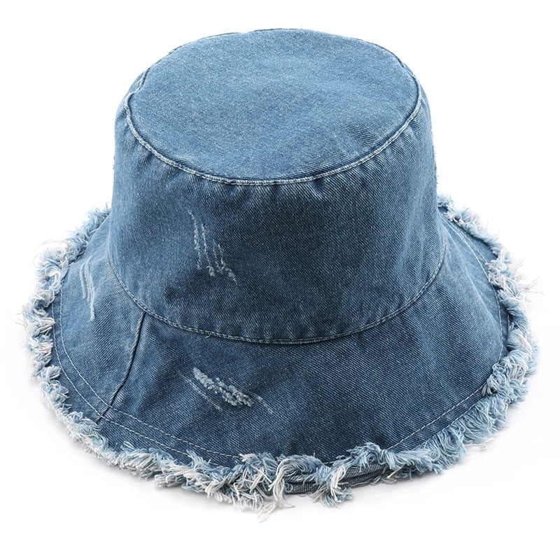 Distressed Denim Bucket Hat