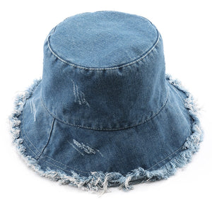 Distressed Denim Bucket Hat