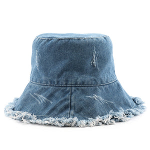 Distressed Denim Bucket Hat
