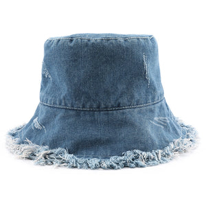 Distressed Denim Bucket Hat