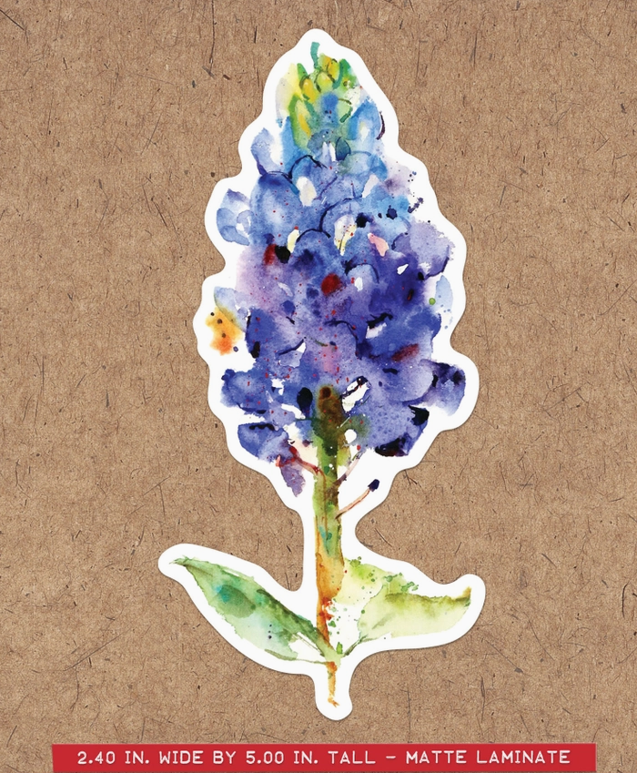 Watercolor Blue Bonnet Sticker