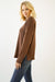 Brown Exposed Seams Sweater