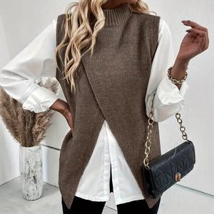 Brown Vest with Slit