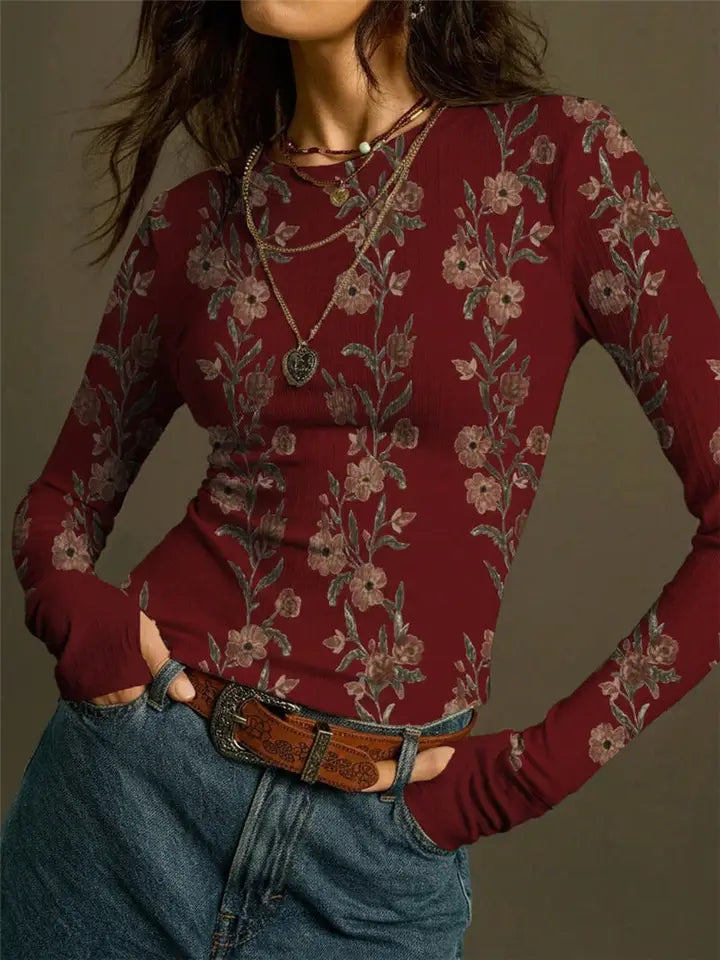 Floral Long Sleeve Top- Comes in 3 diffeent Colors