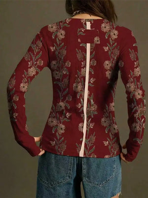 Floral Long Sleeve Top- Comes in 3 diffeent Colors