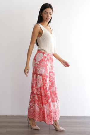 Floral Pink Wide Leg Pants