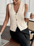 Beige Button-Up Sweater Vest