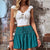 Aqua Boho Smocked Waist Shorts with Drawstring