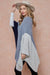 Blue-Grey Color Block Open Front Cardigan