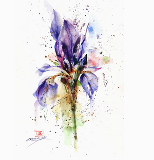 Watercolor Iris Blank Card