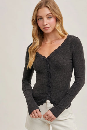 Button-Down Lace Shirt