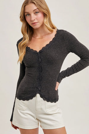 Button-Down Lace Shirt