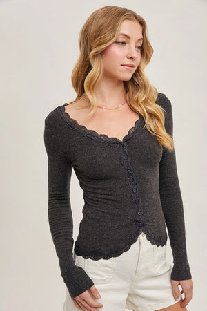 Button-Down Lace Shirt