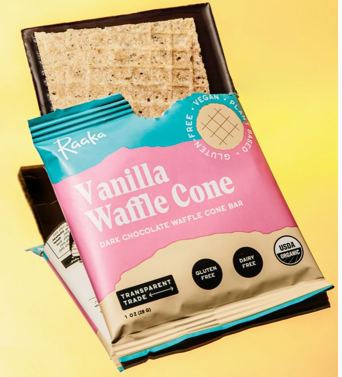 Dark Chocolate Gluten Free Vanilla Waffle Cone Bar