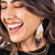 Long Gold Ombre Beaded Earrings